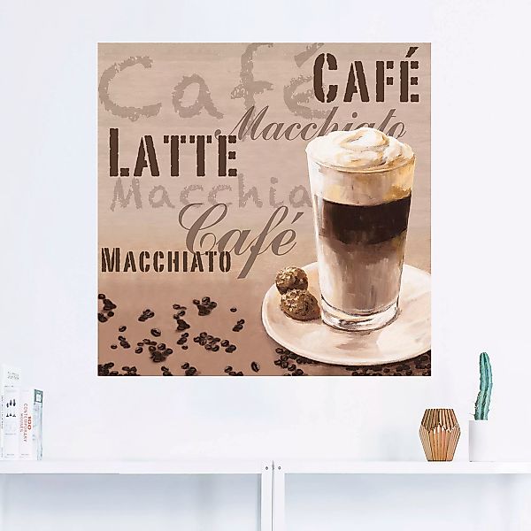 Artland Wandbild "Kaffee - Latte Macchiato", Getränke, (1 St.), als Leinwan günstig online kaufen