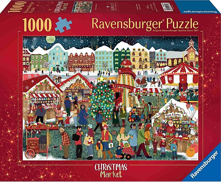 Ravensburger Puzzle 1000 Teile RVG Puzzle Christmas Market Weihnachtsmarkt günstig online kaufen