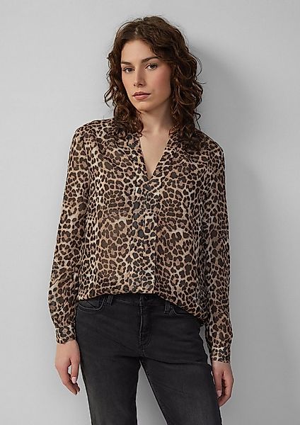 QS Langarmbluse Bluse Leicht transparente Chiffonbluse mit All-over-Print günstig online kaufen