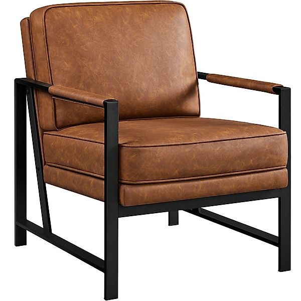 Yaheetech Relaxsessel, Retro-Stuhl Einzelsessel aus Kunstleder günstig online kaufen