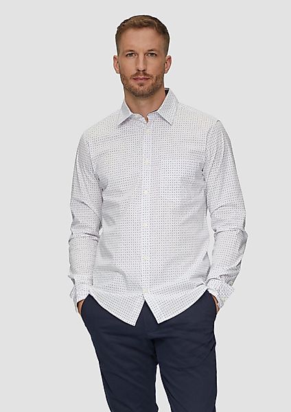 s.Oliver Langarmhemd Hemd Slim Fit: Gemustertes günstig online kaufen