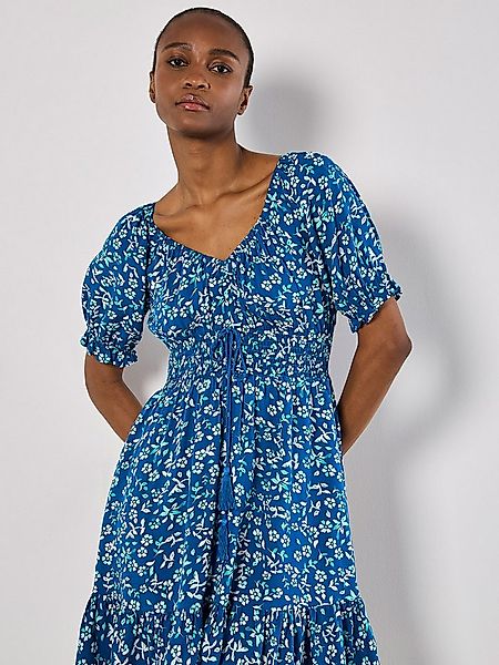 Apricot Druckkleid Sarasa Flower Dress mit Bardot-Ausschnitt günstig online kaufen