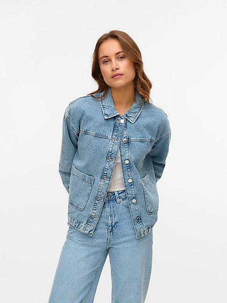 Vero Moda Jeansjacke "VMJAMIE LS DENIM SHACKET MIX NOOS" Baumwollmischung günstig online kaufen