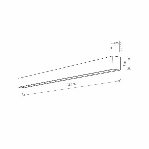 Wandleuchte Straight L, 122 cm, graphit günstig online kaufen