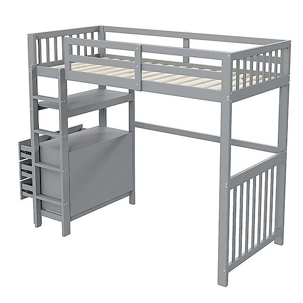 STILVORA Hochbett 90×200 Bettgestell mit Matratze,Jugendbett mit Stauraum u günstig online kaufen