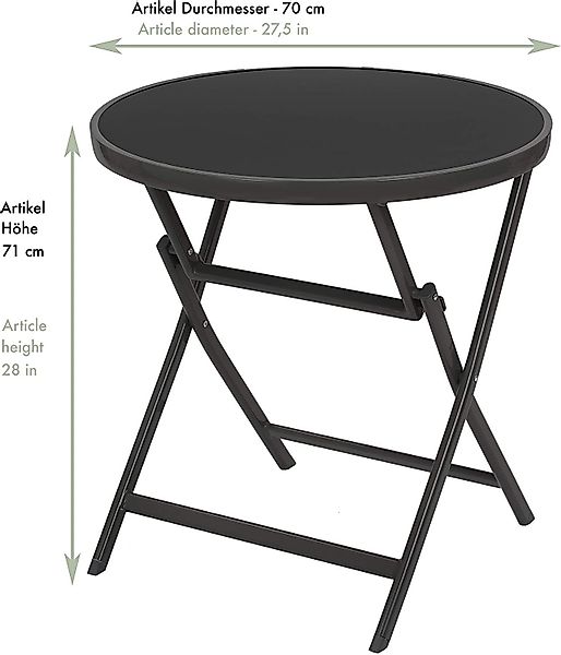 BRUBAKER Gartentisch Beistelltisch oder Esstisch - Milano (1-St), Metall Gl günstig online kaufen
