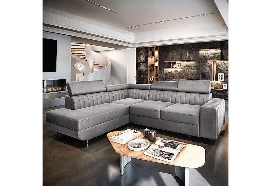 Masseno Ecksofa NOLA mit Schlaffunktion L-Form, Sofa mit Bettkasten günstig online kaufen