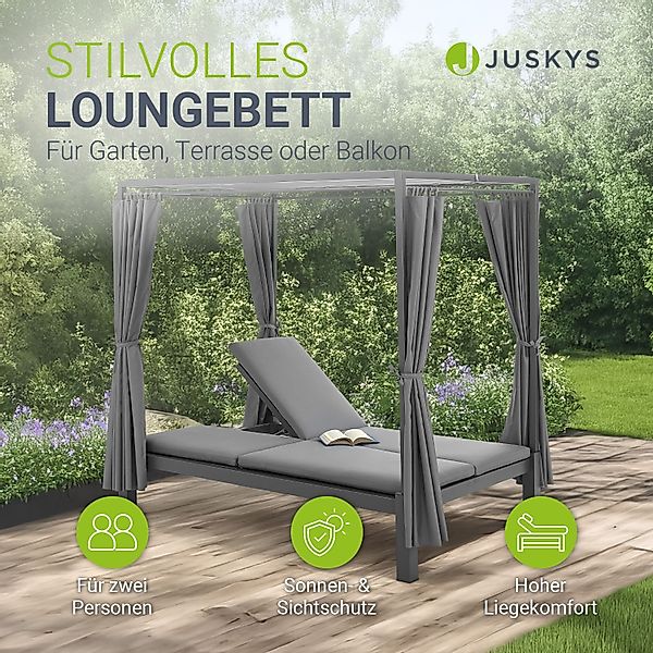 Juskys Doppelliege Kreta, verstellbare Rückenlehne, Sonnen günstig online kaufen
