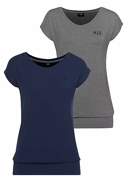 H.I.S T-Shirt "aus Viskose", Kurzarm, figurumspielende Passform, sportlich, günstig online kaufen