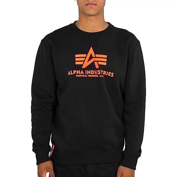 Alpha Industries Basic Neon Print Sweatshirt 5XL Black / Neon Orange günstig online kaufen
