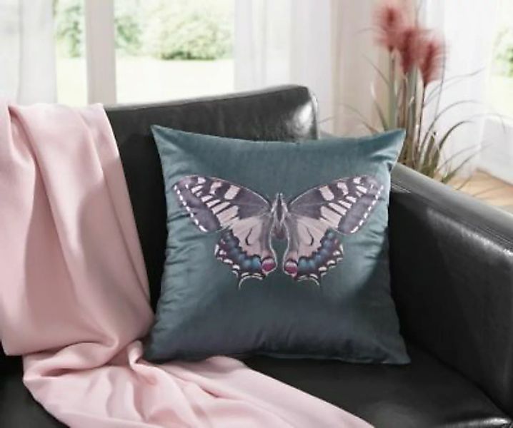 HOME Living Kissenhülle SPAR-SET 2x Schmetterling Dekokissen grün Gr. one s günstig online kaufen