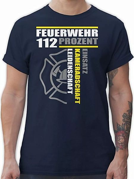Shirtracer T-Shirt Feuerwehr 112 Prozent - Einsatz Kameradschaft Leidenscha günstig online kaufen