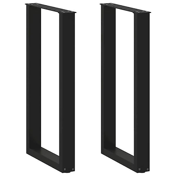 vidaXL Bartischbeine U-Form 2 Stk Schwarz 50x90-91 cm Stahl 4013220 günstig online kaufen