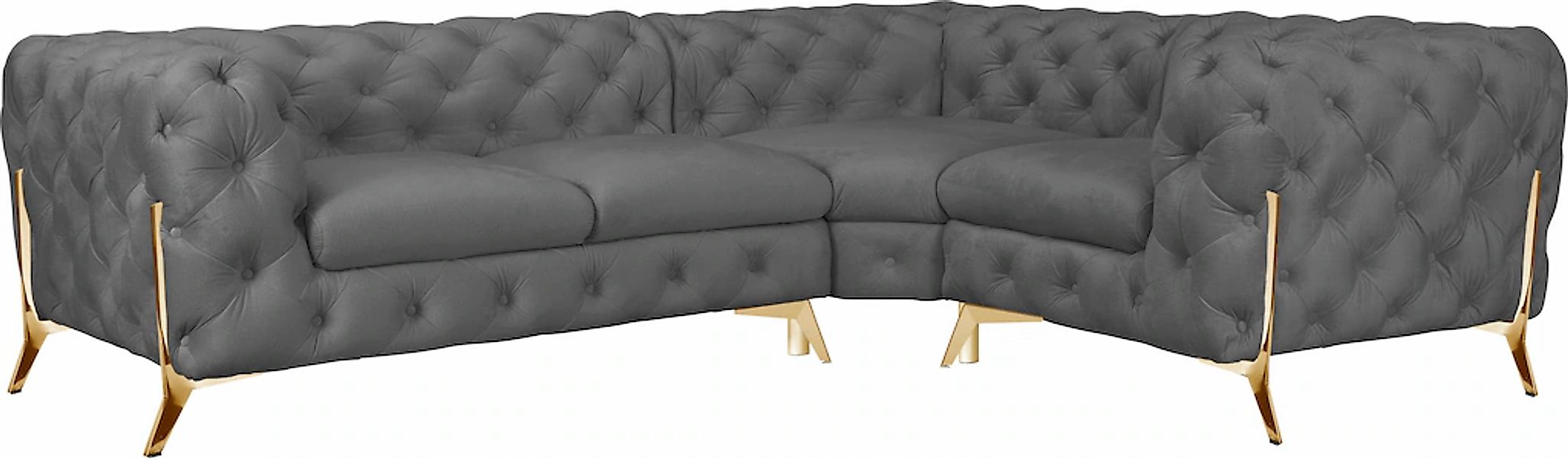 Home affaire Chesterfield-Sofa "Amaury L-Form" moderne Chersterfield-Optik, günstig online kaufen