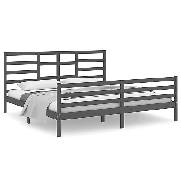 vidaXL Bett Massivholzbett Grau 200x200 cm günstig online kaufen