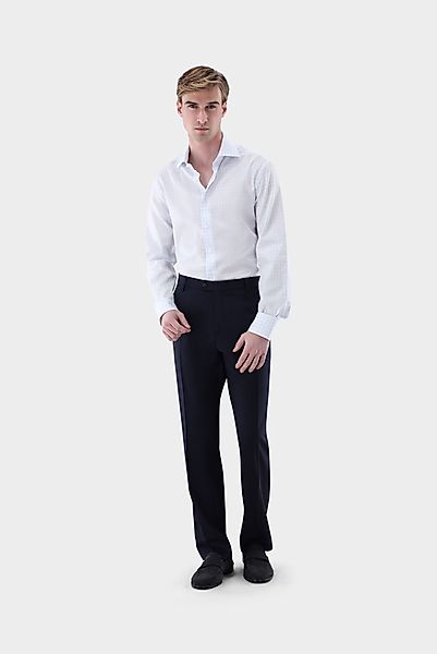 Kariertes Businesshemd aus Dobby Gewebe mit Haifischkrag günstig online kaufen