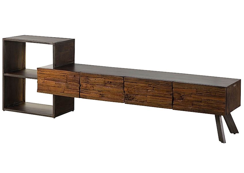 Massivmoebel24 Lowboard SEVILLA (Massivholz), Akazie / Altholz 225x40x70 br günstig online kaufen