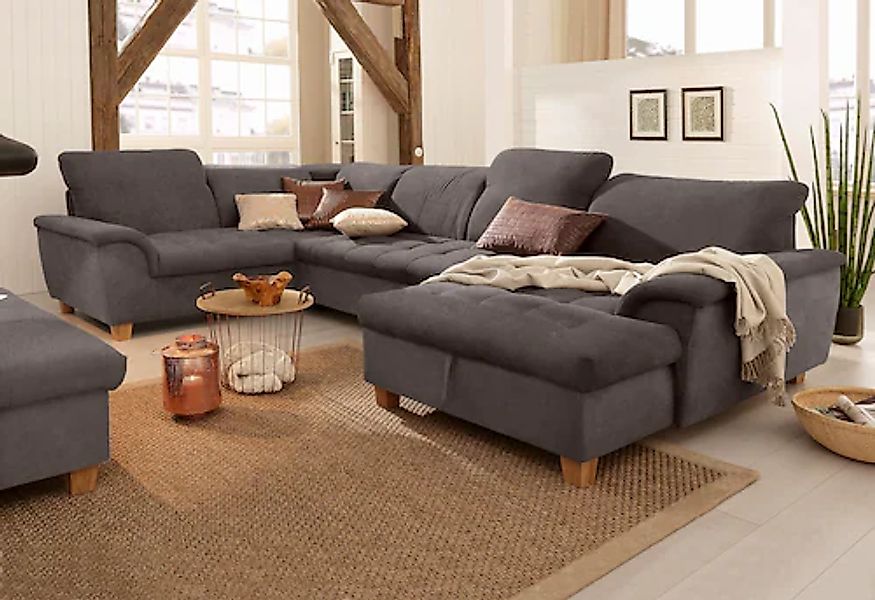 Home affaire Wohnlandschaft »Lyla U-Form« wahlweise mit Rückenfunktion und günstig online kaufen