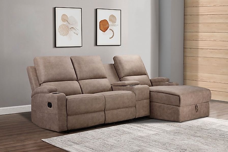 Home affaire Ecksofa »NAPORI Multimediasofa, 3er Kinosessel XXL, L-Form, 3 günstig online kaufen