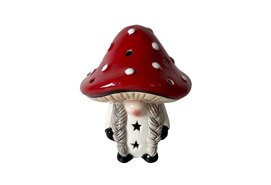 HTI-Living Weihnachtsfigur LED Wichtelfrau mit Zöpfen Fliegenpilz (Stück, 1 günstig online kaufen