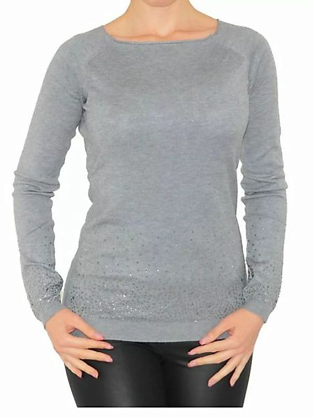 YESET Longpullover Pullover Glitzer Nieten Top Strick Shirt Bluse Langarm 1 günstig online kaufen