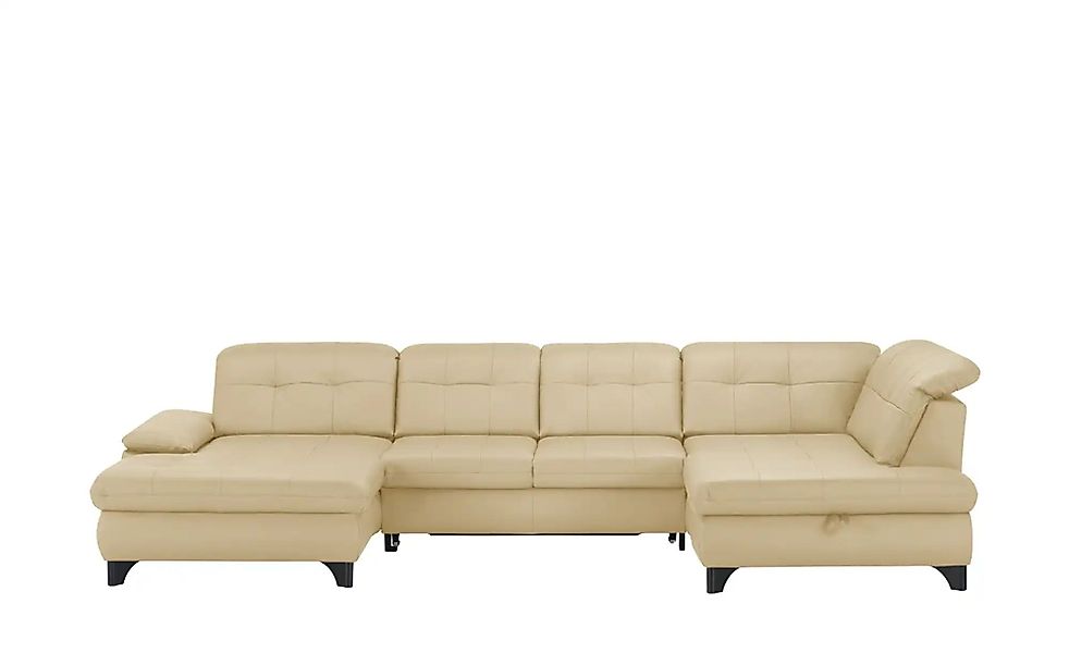 Lounge Collection Wohnlandschaft Leder  Jona ¦ beige ¦ Maße (cm): B: 368 H: günstig online kaufen