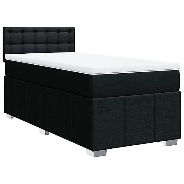 vidaXL Boxspringbett mit Matratze Schwarz 80x200 cm Stoff 3286911 günstig online kaufen