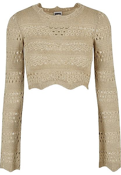 URBAN CLASSICS Fleecepullover Urban Classics Damen Ladies Cropped Crochet K günstig online kaufen