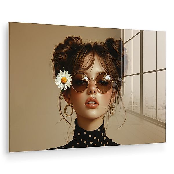 MuchoWow Acrylglasbild Frau - Beige - günstig online kaufen