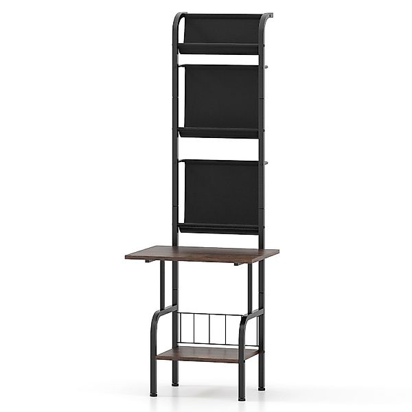 COSTWAY Bücherregal, Plattenspielerständer mit 3 Ausstellungsregaln, günstig online kaufen