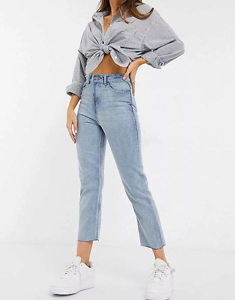 Brave Soul – Francis – Mom-Jeans mit hohem Bund in hellblauer Waschung günstig online kaufen