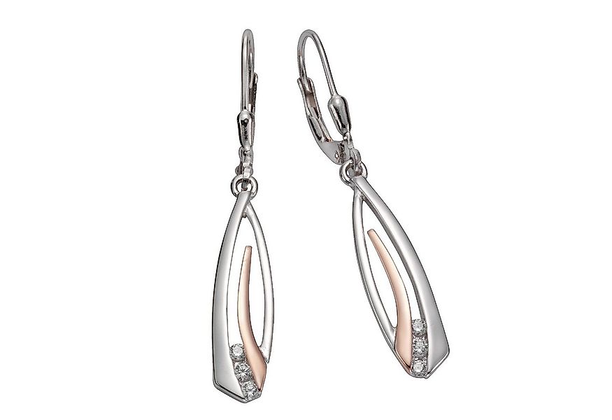 Vivance Paar Ohrhänger 925 Silber zweifarbig Zirkonia günstig online kaufen