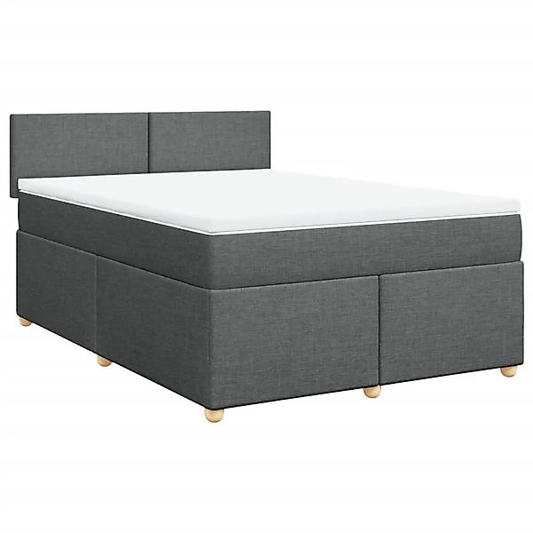 vidaXL Boxspringbett mit Matratze Dunkelgrau 160x200 cm Stoff 3286725 günstig online kaufen