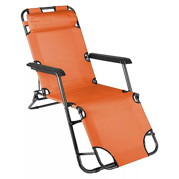 VCM klappbare Sonnenliege Relaxliege Liegestuhl Orange Klappliege Stahl ora günstig online kaufen