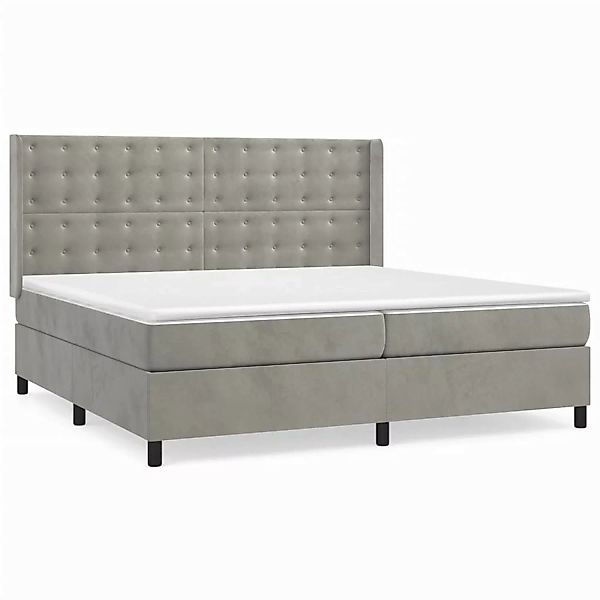 vidaXL Boxspringbett mit Matratze Hellgrau 200x200 cm Samt1367509 günstig online kaufen