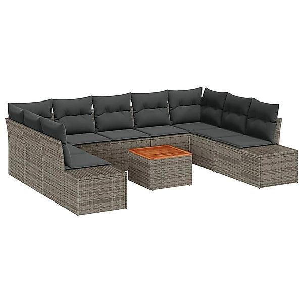 vidaXL Garten-Sofa-Set 10-Tlg Grau 3356669 günstig online kaufen