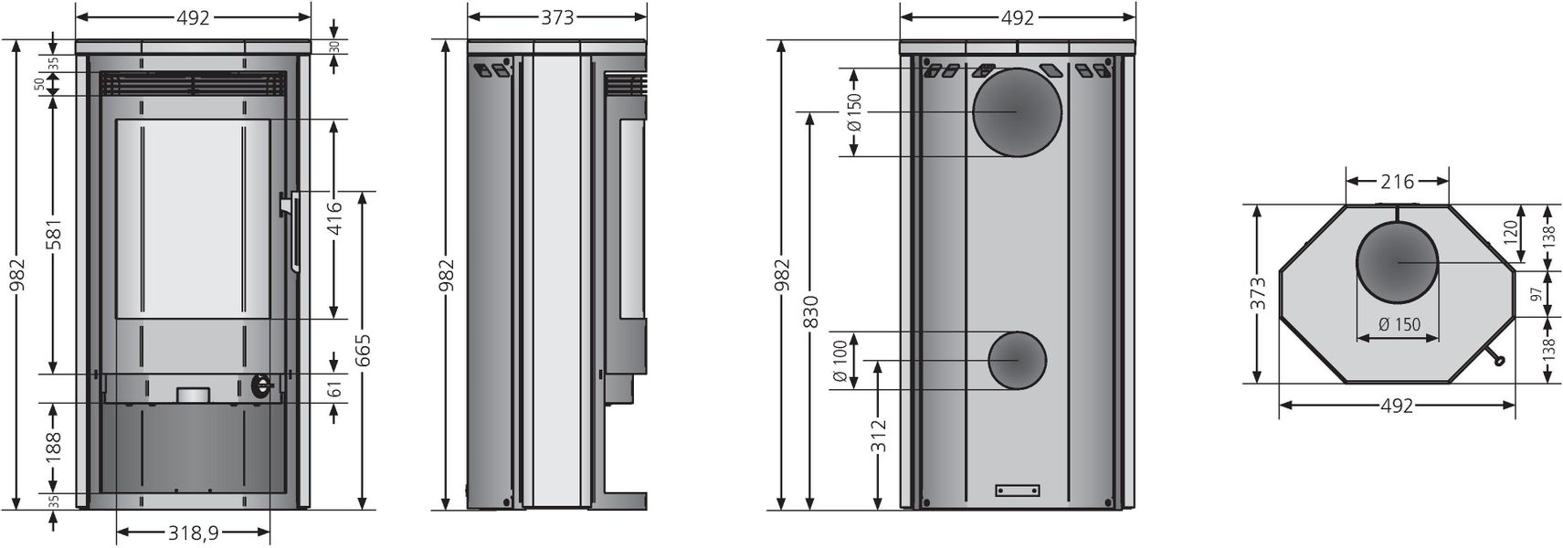 Justus Kaminofen Usedom 5D Dauerbrand Schwarz 5 kW Specksteinverkleidung EE günstig online kaufen