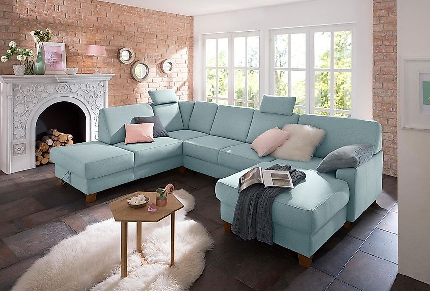 Home affaire Wohnlandschaft »Belfort U-Form« mit Federkern, wahlweise mit B günstig online kaufen