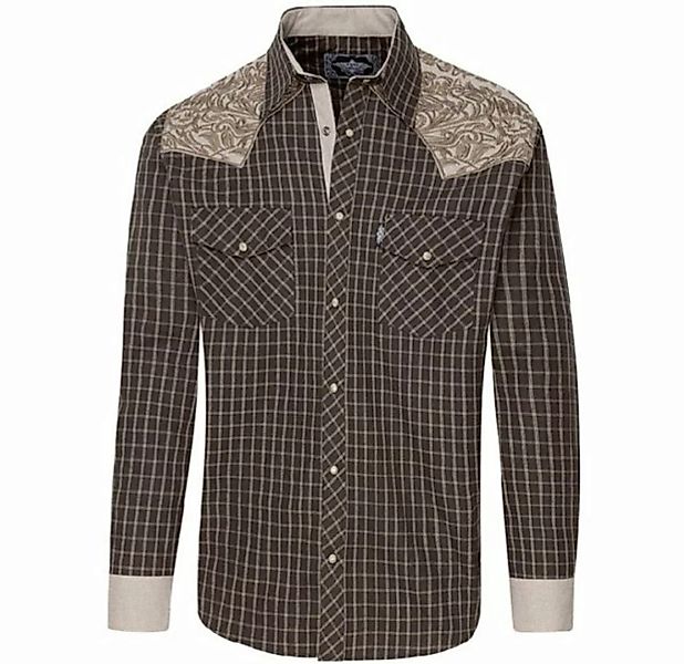 Stars & Stripes Langarmhemd Westernhemd - Roger, Beige Front- und Rückenbes günstig online kaufen