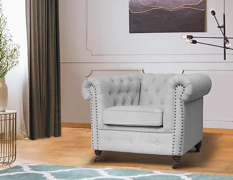 Home affaire Chesterfield-Sessel »Aarburg Sessel«, aufwändige Knopfheftung günstig online kaufen
