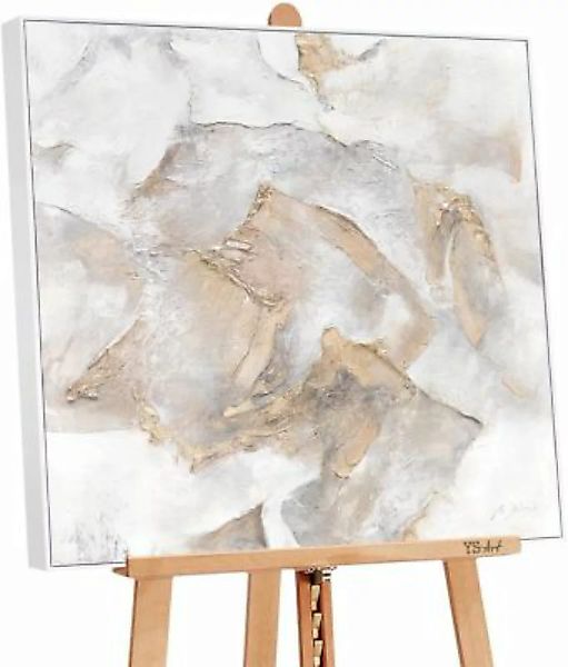 YS-Art™ "Gemälde Acryl ""Berggipfel"" handgemalt auf Leinwand" weiß Gr. 90 günstig online kaufen
