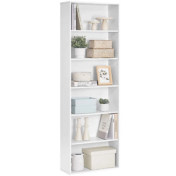 Songmics Bücherregal Custos 6 Ebenen 24 x 60 x 178,5 cm Weiß günstig online kaufen