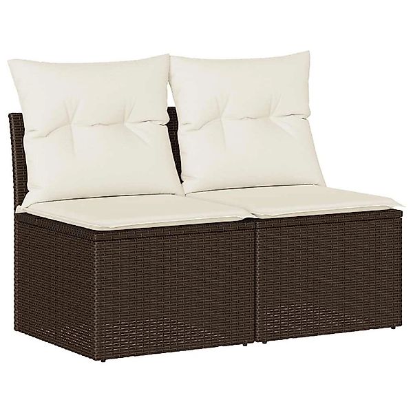 vidaXL 2-Tlg Garten-Sofagarnitur mit Kissen Braun Poly Rattan Akazie 332524 günstig online kaufen