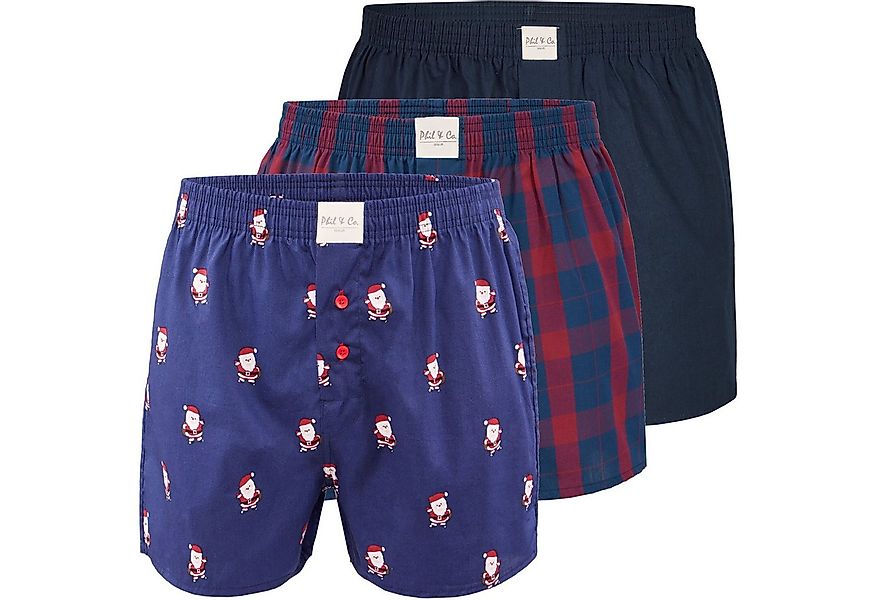 Phil & Co. Boxershorts 3 Phil & Co Webboxer Herren american Boxershorts Wei günstig online kaufen