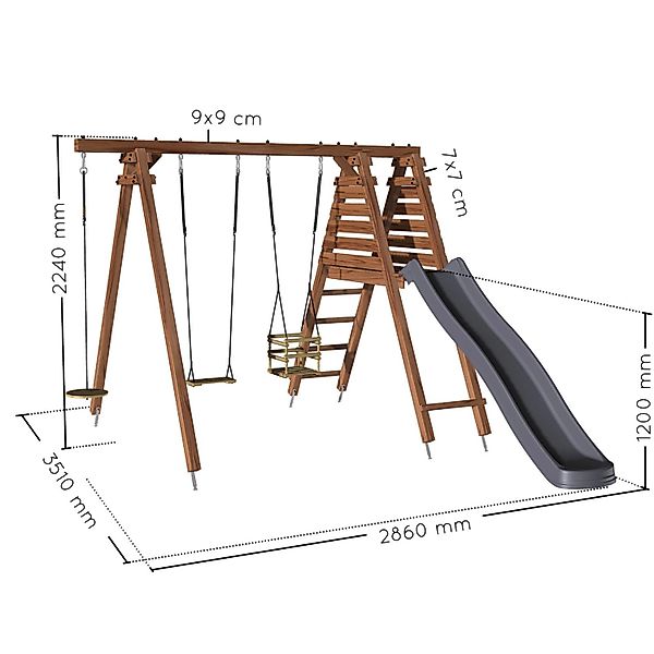 Soulet Holzschaukel Fleur 286 cm x 351 cm x 224 cm günstig online kaufen