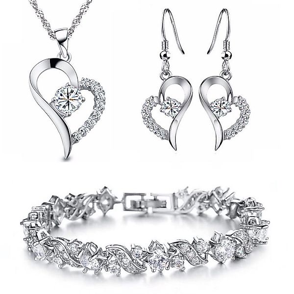 Kim Johanson Schmuckset Herz Silber (Set, günstig online kaufen