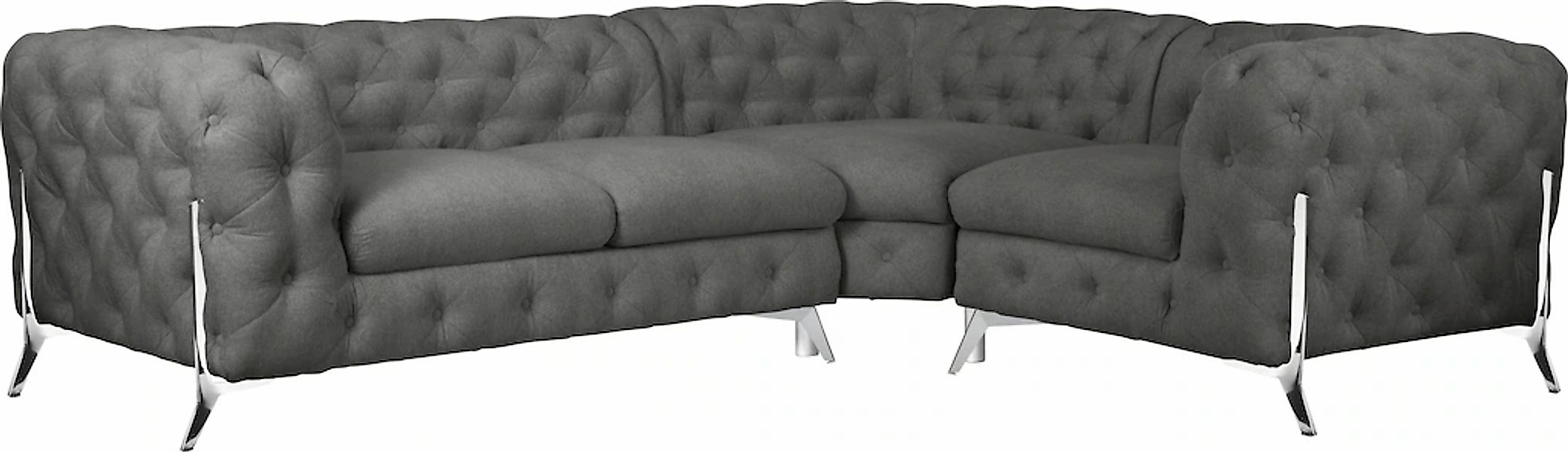 Home affaire Chesterfield-Sofa "Amaury L-Form" moderne Chersterfield-Optik, günstig online kaufen