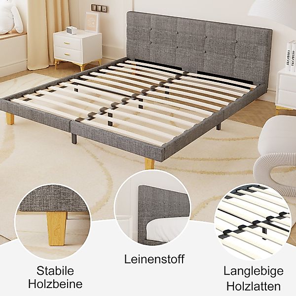 oyajia Polsterbett moderner Bettrahmen Doppelbett (weiches günstig online kaufen