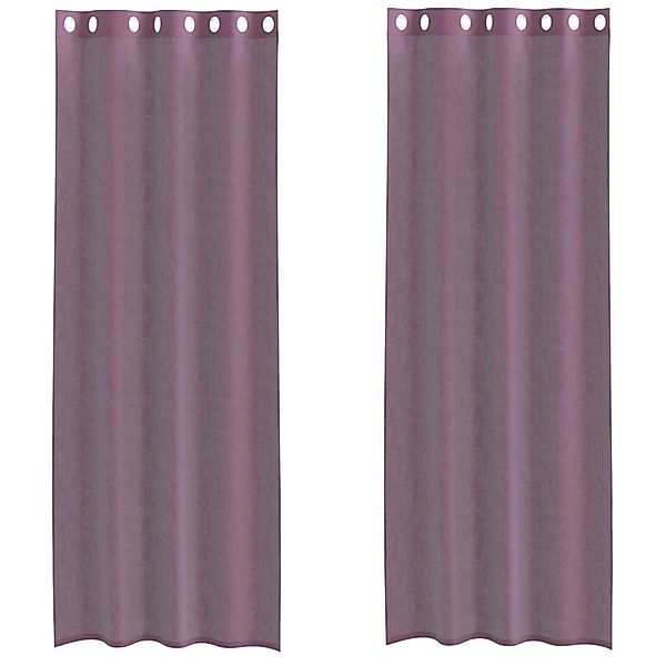 vidaXL Voile Vorhänge mit Ösen 2 Stk Lila 140x260 cm 4102105 günstig online kaufen