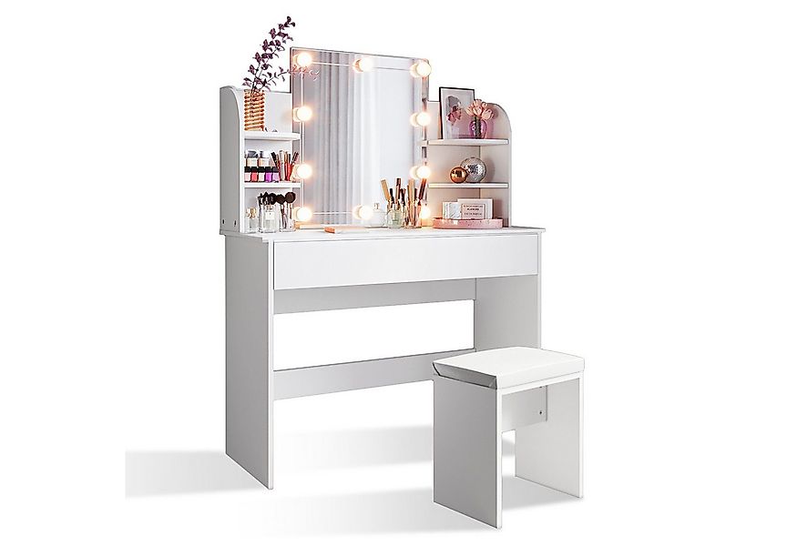 SONNI Schminktisch Schminktisch mit LED-Beleuchtung weiß, Frisiertisch, Dic günstig online kaufen